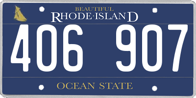 RI license plate 406907