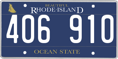 RI license plate 406910