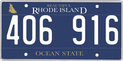 RI license plate 406916
