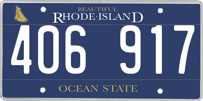 RI license plate 406917