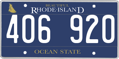 RI license plate 406920