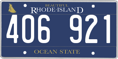 RI license plate 406921