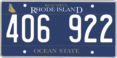 RI license plate 406922