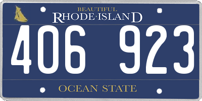 RI license plate 406923