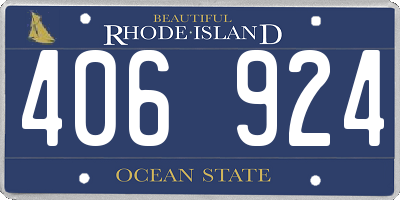 RI license plate 406924