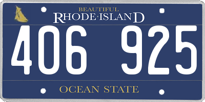 RI license plate 406925