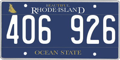 RI license plate 406926