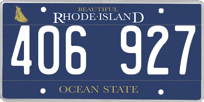 RI license plate 406927