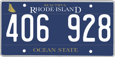 RI license plate 406928