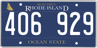 RI license plate 406929