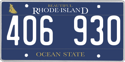 RI license plate 406930