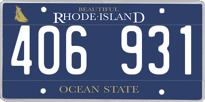 RI license plate 406931