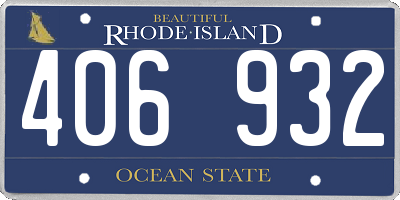 RI license plate 406932