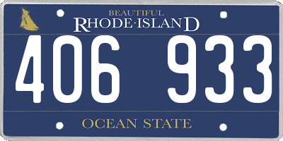 RI license plate 406933