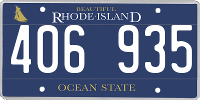 RI license plate 406935