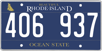 RI license plate 406937