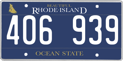 RI license plate 406939