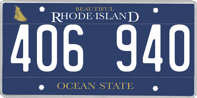 RI license plate 406940