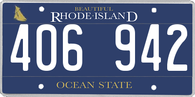 RI license plate 406942