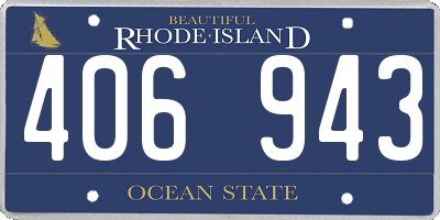 RI license plate 406943