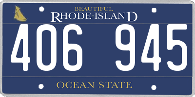 RI license plate 406945