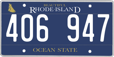 RI license plate 406947