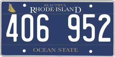 RI license plate 406952