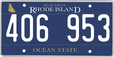 RI license plate 406953