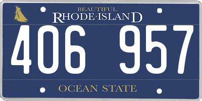 RI license plate 406957