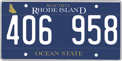 RI license plate 406958