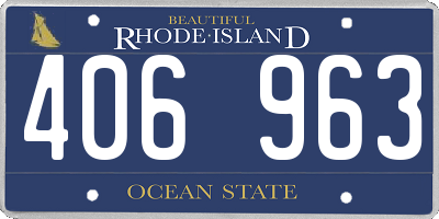 RI license plate 406963