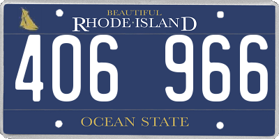 RI license plate 406966