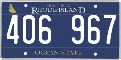 RI license plate 406967