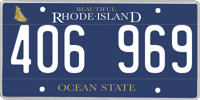 RI license plate 406969