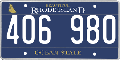 RI license plate 406980