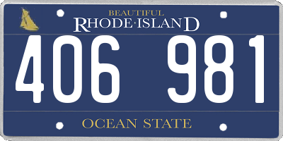 RI license plate 406981
