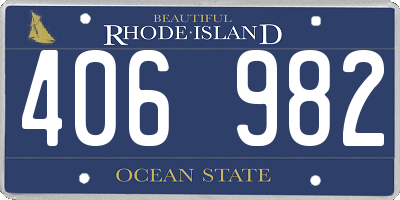 RI license plate 406982