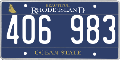 RI license plate 406983
