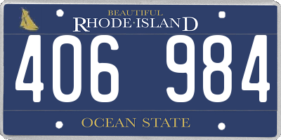 RI license plate 406984