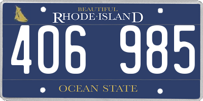 RI license plate 406985