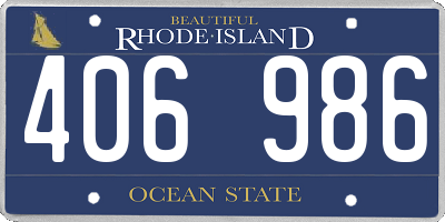 RI license plate 406986