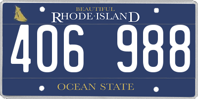 RI license plate 406988