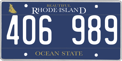 RI license plate 406989