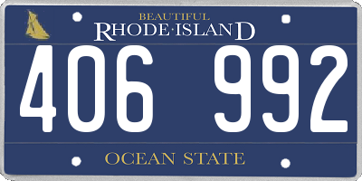 RI license plate 406992