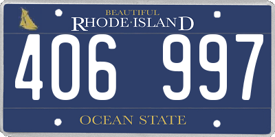 RI license plate 406997