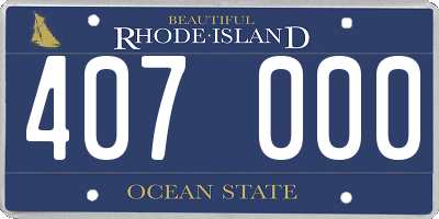 RI license plate 407000