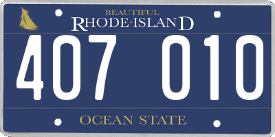 RI license plate 407010
