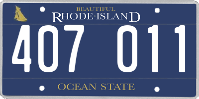 RI license plate 407011