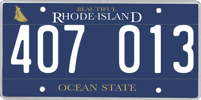 RI license plate 407013