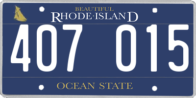 RI license plate 407015